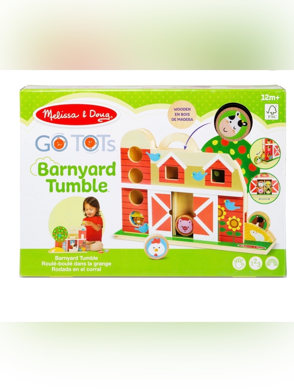 Melissa & Doug GO Tots Wooden Barnyard Tumble with 4
Disks - FSC Certified